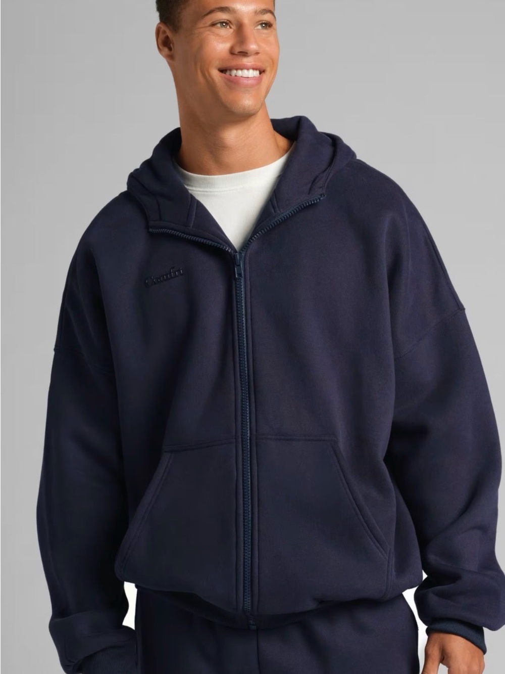 Comfrt unisex Cloud Navy Full-Zip Hooded Sweatshirt